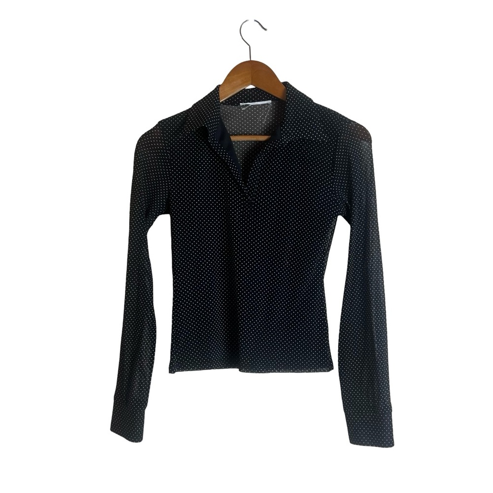 Polkadot unbranded mesh long sleeve shirt